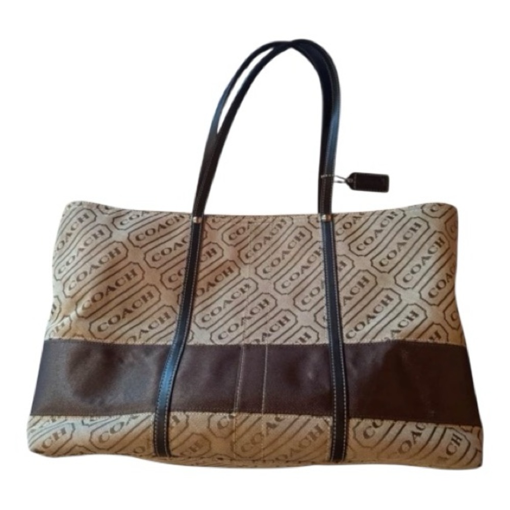 Coach Signature Tan and Brown Tote